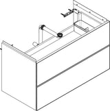 HANSGROHE Xevolos E Waschtischunterschrank 980 mm Eiche Dunkel Mattweiß mit PushOpen und SoftClose