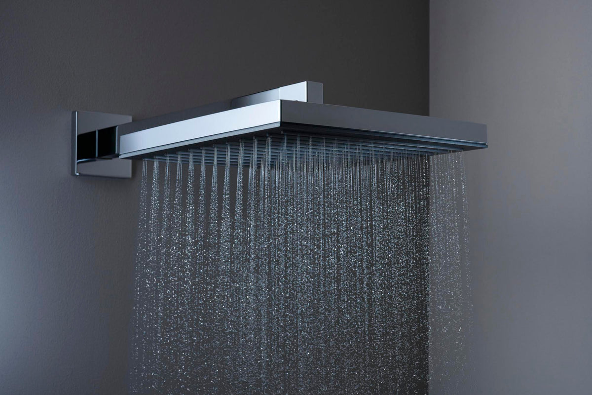 HANSGROHE Pulsify E 260 Kopfbrause 1 Strahlart PowderRain chrom – 260 x 260 mm, Fast Drain, für Wand- und Deckenmontage