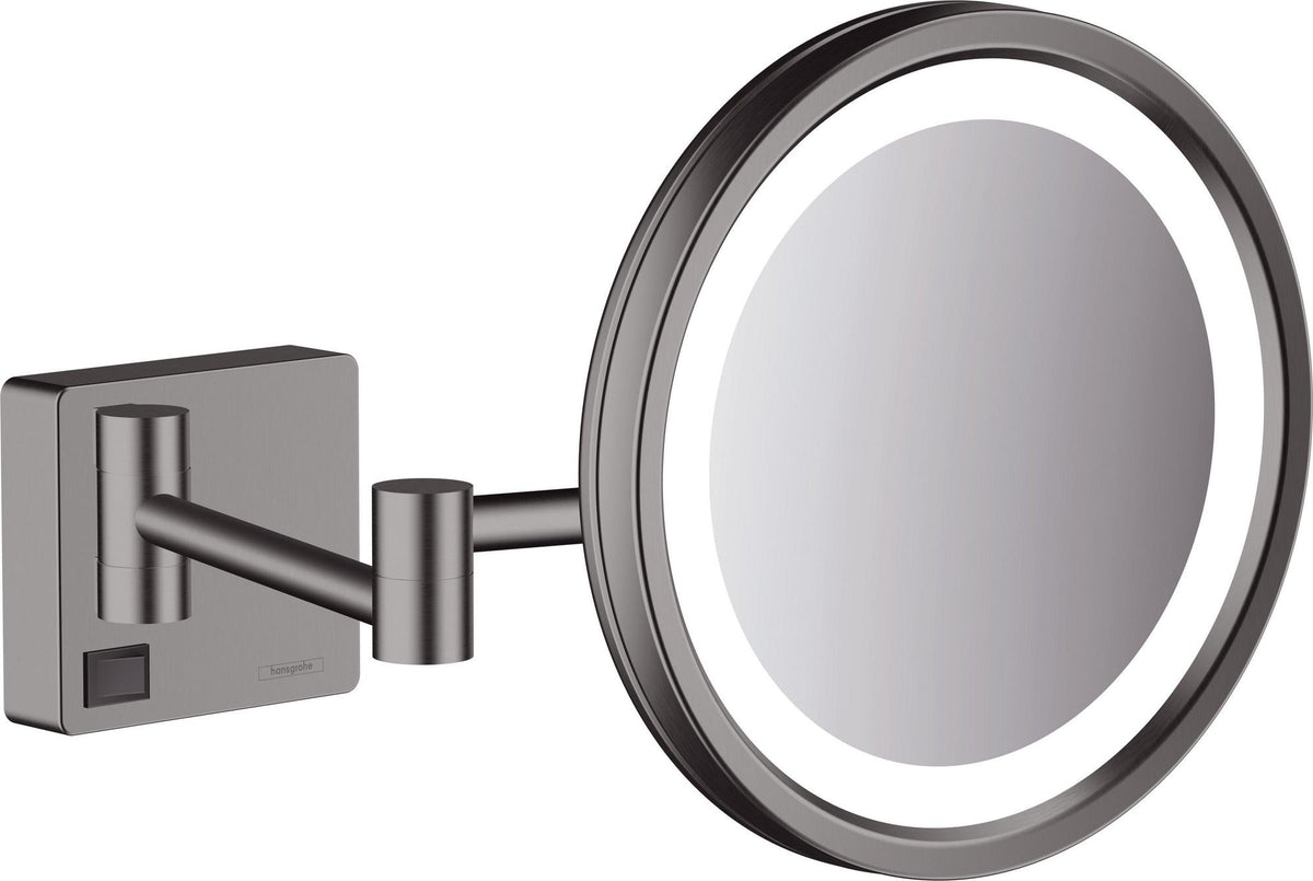 HANSGROHE AddStoris Kosmetikspiegel mit LED-Leuchte, 3-fach Vergrößerung, Chrom, 217 mm