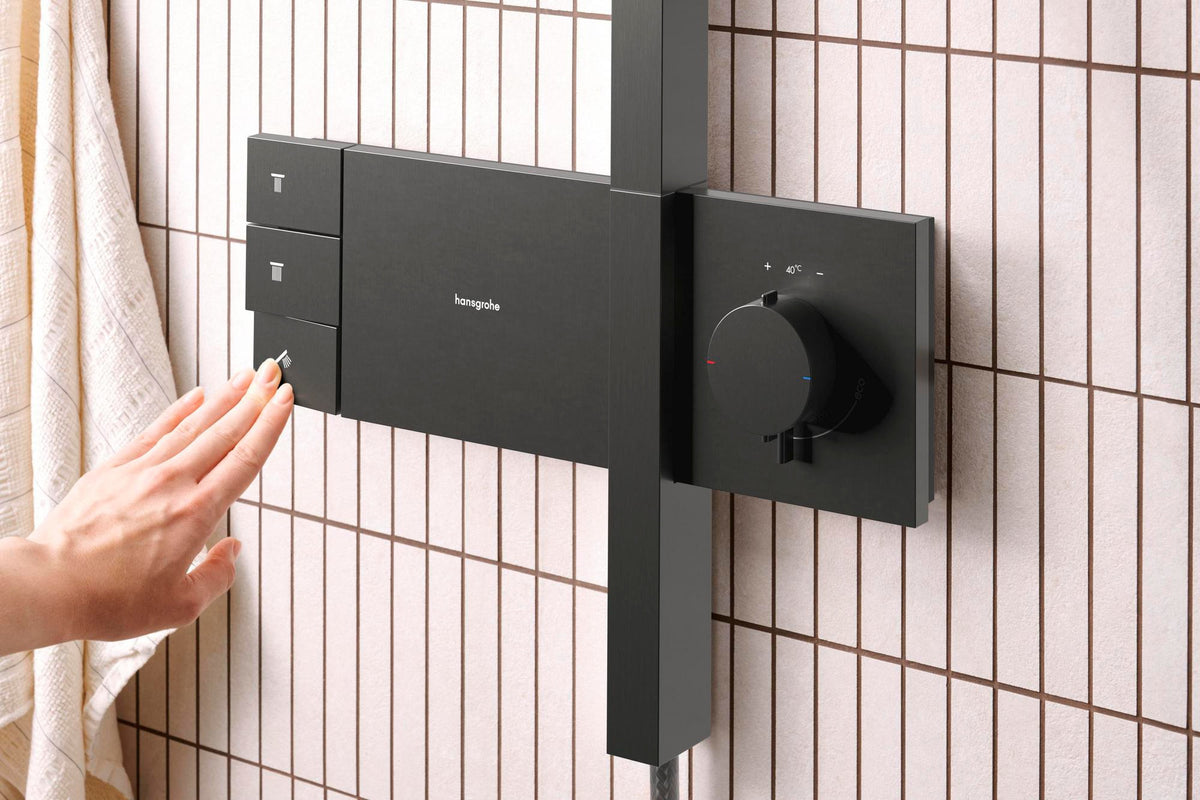 HANSGROHE Raindance Alive Q 210/340 2jet Duschsystem mit Thermostat – Schwarz