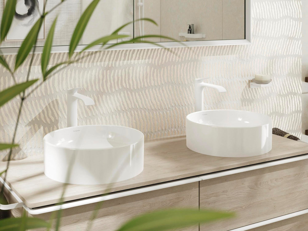 HANSGROHE Spiegel Xarita E mit LED-Beleuchtung und IR-Sensor, mattweiß, 1200 x 700 mm