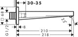 HANSGROHE Wanneneinlauf Tecturis E Chrom – Wandmontage, WaterfallStream, 210 mm Ausladung