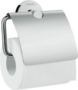 HANSGROHE Papierrollenhalter Logis Universal Chrom mit Deckel – Wandmontage aus Messing