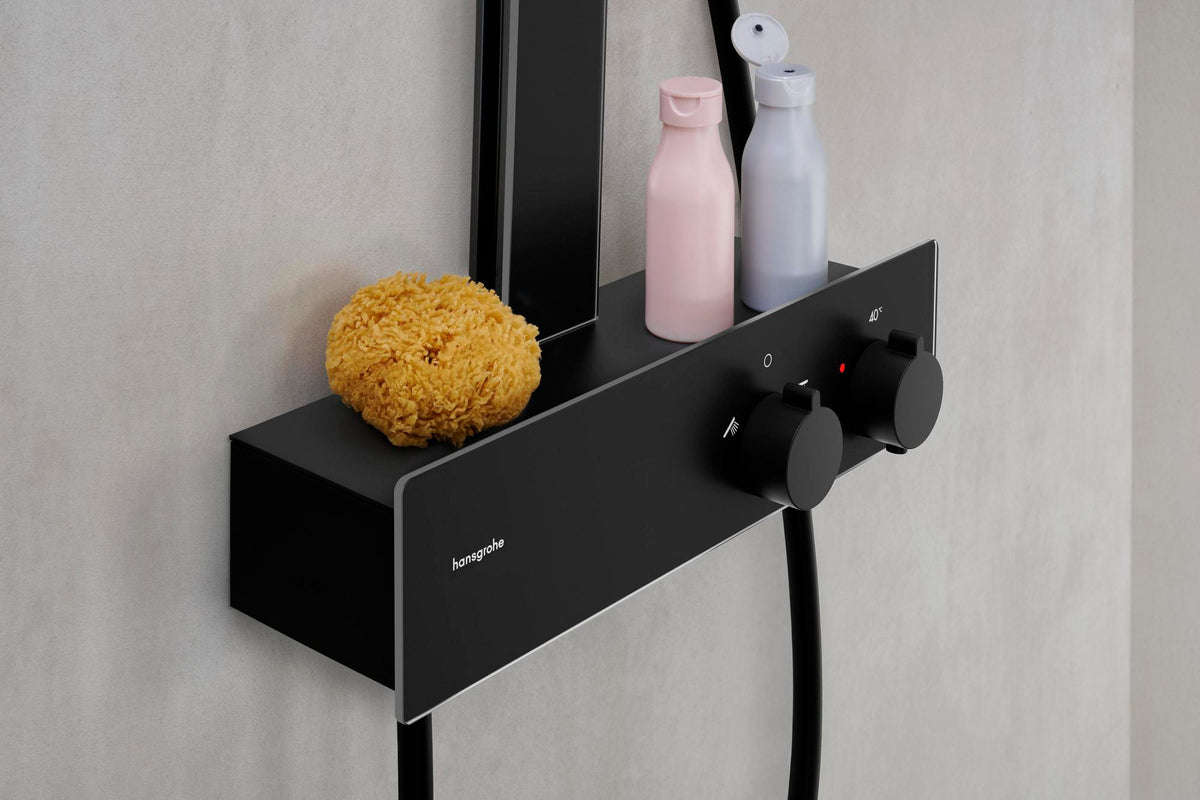 Hansgrohe Rainfinity 350 Showerpipe mit Kopfbrause 360 mm – Chrom, Thermostat, PowderRain