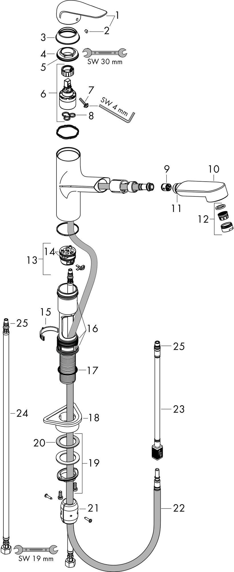 HANSGROHE Focus M42 Spültischmischer 150 Ausziehauslauf chrom – ComfortZone, MagFit, Quick-Connect