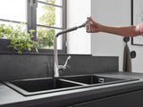 HANSGROHE Metris Select 320 Küchenmischer mit Ausziehauslauf, Select-Knopf und ComfortZone