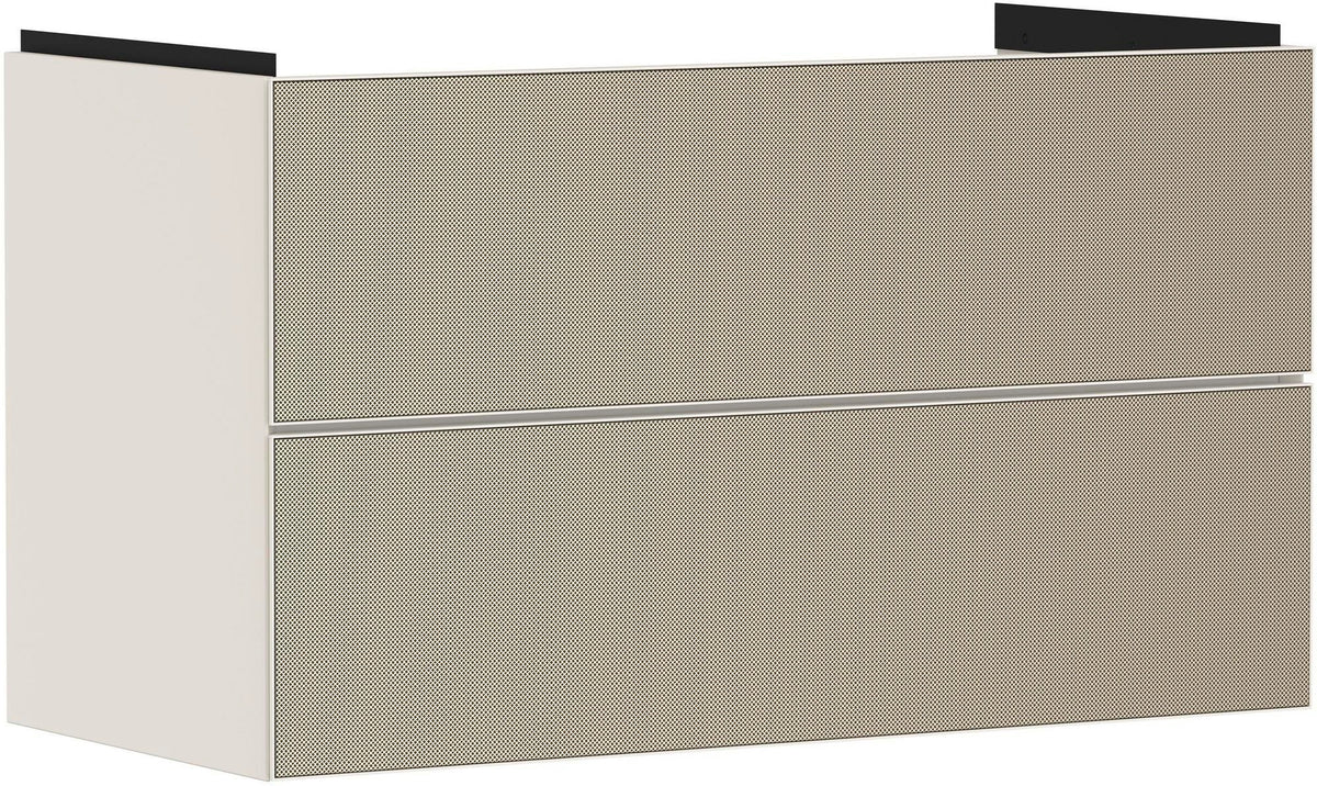 HANSGROHE Xevolos E Waschtischunterschrank 980 mm Eiche Dunkel Mattweiß mit PushOpen und SoftClose