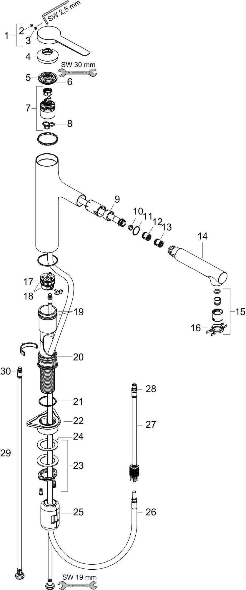 HANSGROHE Zesis M33 ComfortZone 160 Einhebel-Küchenmischer mit Ausziehbrause, 2 Strahlarten, Chrom