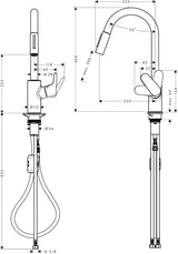 HANSGROHE Focus M41 Einhebel-Küchenmischer 240 mit Ausziehbrause, Chrom