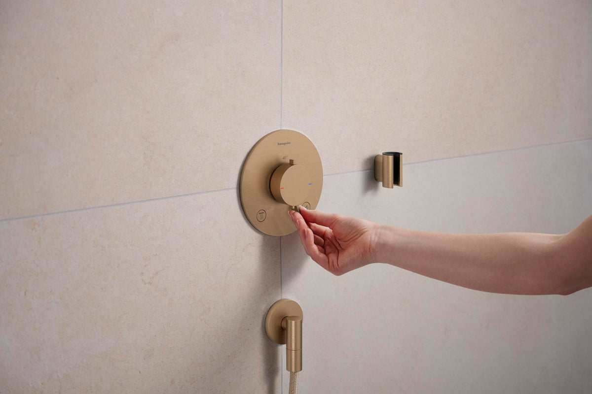 Hansgrohe FixFit Fine S Wandanschluss mit Rückflussverhinderer, 1/2 Zoll, schwarz