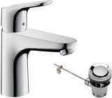 HANSGROHE Focus 100 Einhebel-Waschtischmischer DN 15 CoolStart mit Zugstangen-Ablaufgarnitur