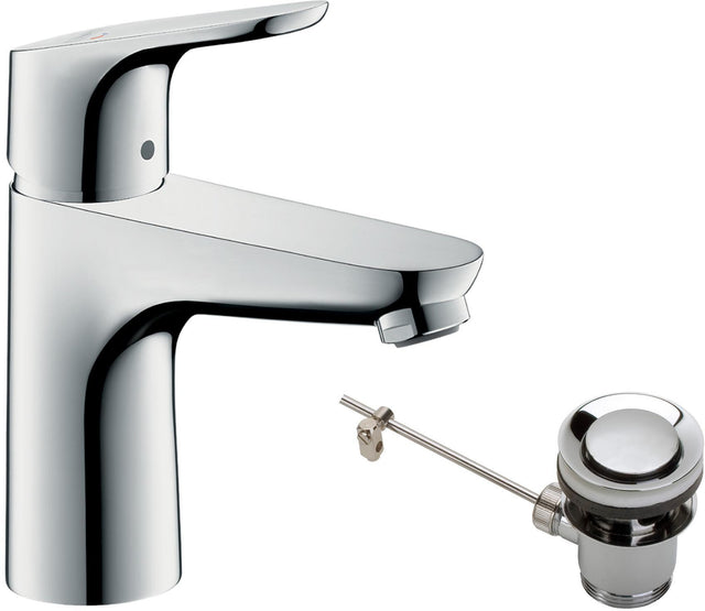 HANSGROHE Focus 100 Einhebel-Waschtischmischer DN 15 CoolStart mit Zugstangen-Ablaufgarnitur