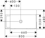 HANSGROHE Waschtisch Xelu Q 800x480mm weiß ohne Hahnloch ohne Überlauf mit Ablage links