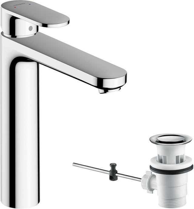 Hansgrohe VERNIS Blend 190 Einhebel-Waschtischmischer mit Zugstangen-Ablaufgarnitur, chrom