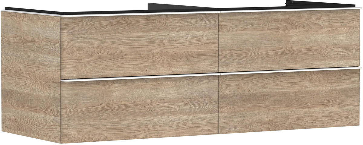 HANSGROHE Xelu Q Waschtischunterschrank 1360 mm weiß hochglanz, 4 Schubkästen, Griffleiste chrom