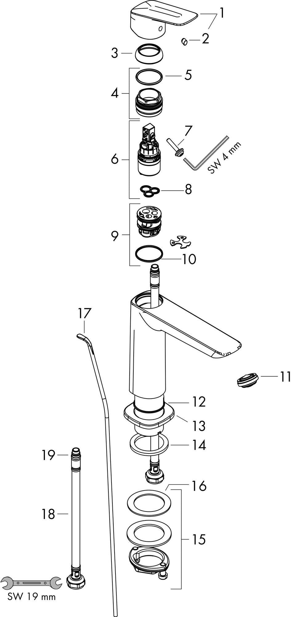 HANSGROHE HG Einhebel-Waschtischmischer 110 LOGIS CoolStart mit Ablaufgarnitur, chrom