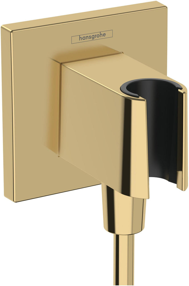 HANSGROHE FixFit E Wandanschluss mit Brausehalter – polished gold optic