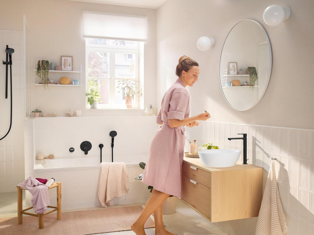 HANSGROHE Rebris S Fertigmontageset Wannenmischer Unterputz Chrom – 2 Verbraucher, Thermostat