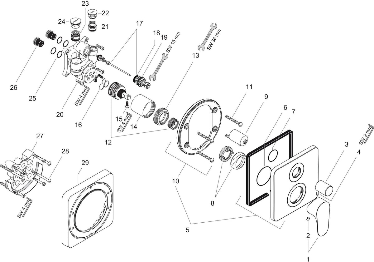 AXOR CITTERIO M UP Einhebel-Wannenmischer – Wandmontage, Chrom, mit Umsteller