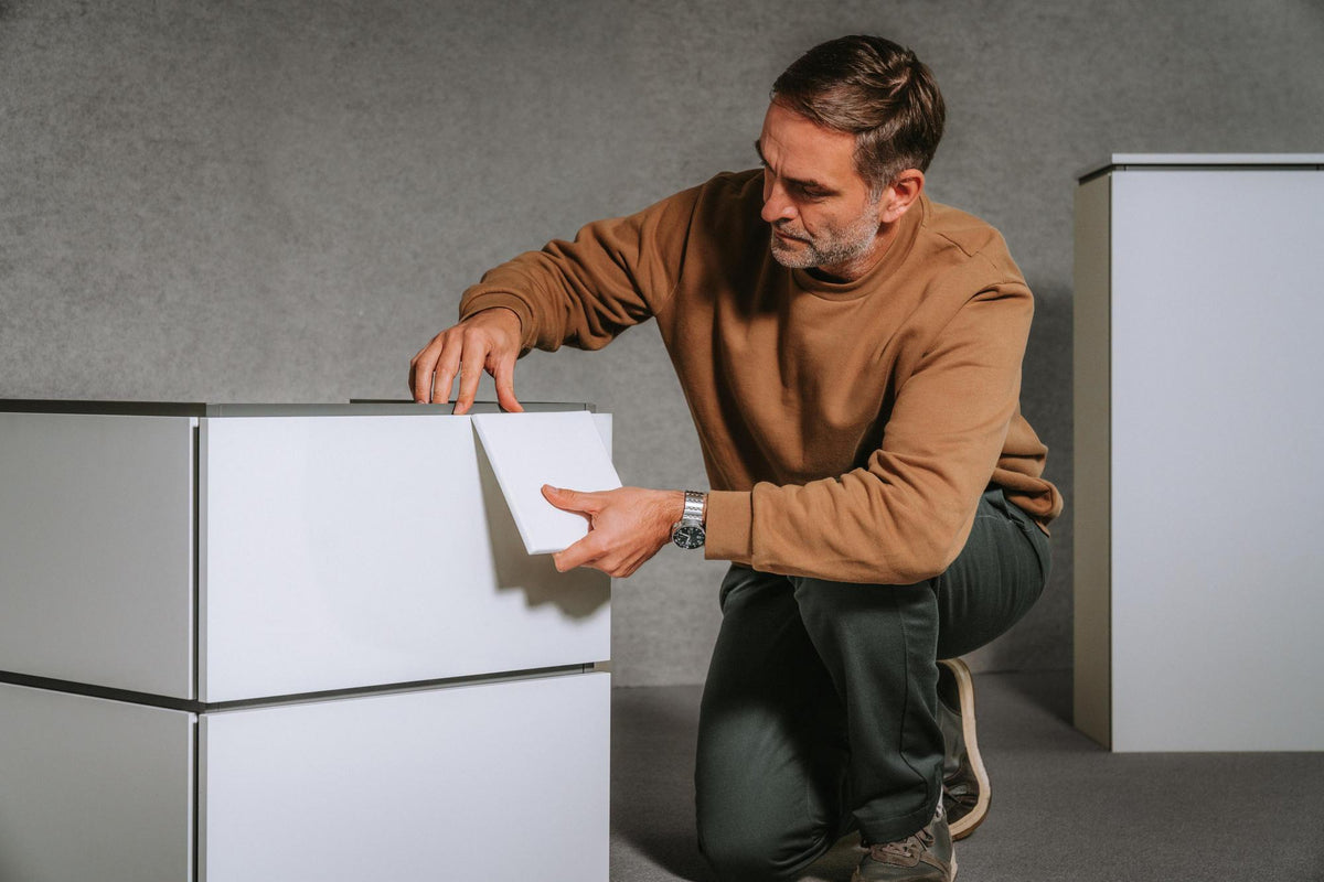 HANSGROHE Xilesa E Halbhochschrank 400x350 mm, Türanschlag links, SoftClose, 2 Glasfachböden