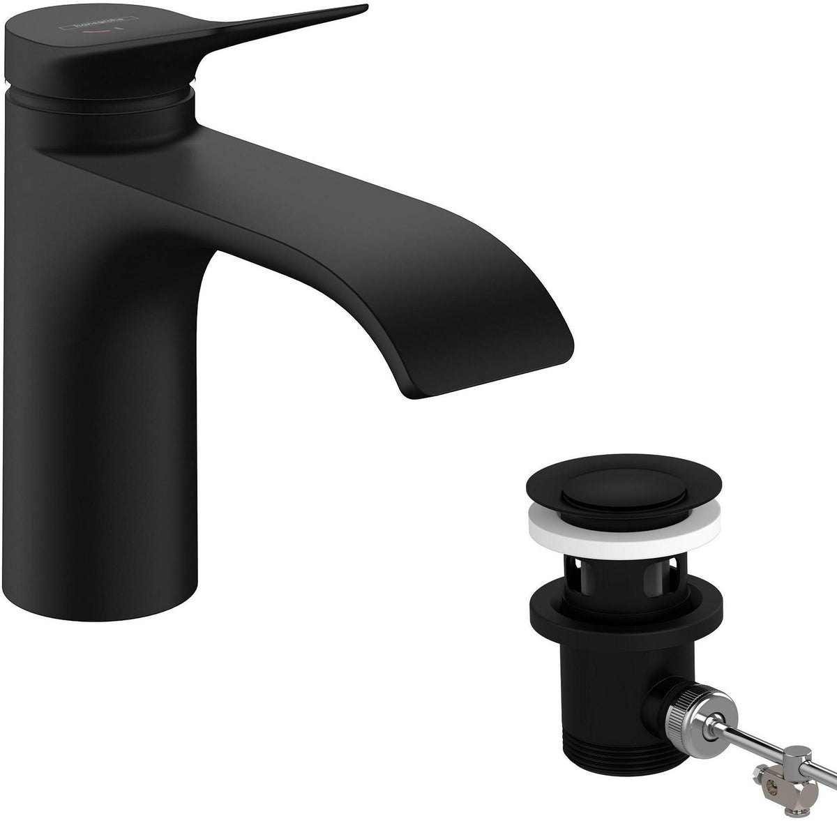 Hansgrohe Vivenis 80 Waschtischmischer CoolStart mit Zugstangen-Ablaufgarnitur, chrom