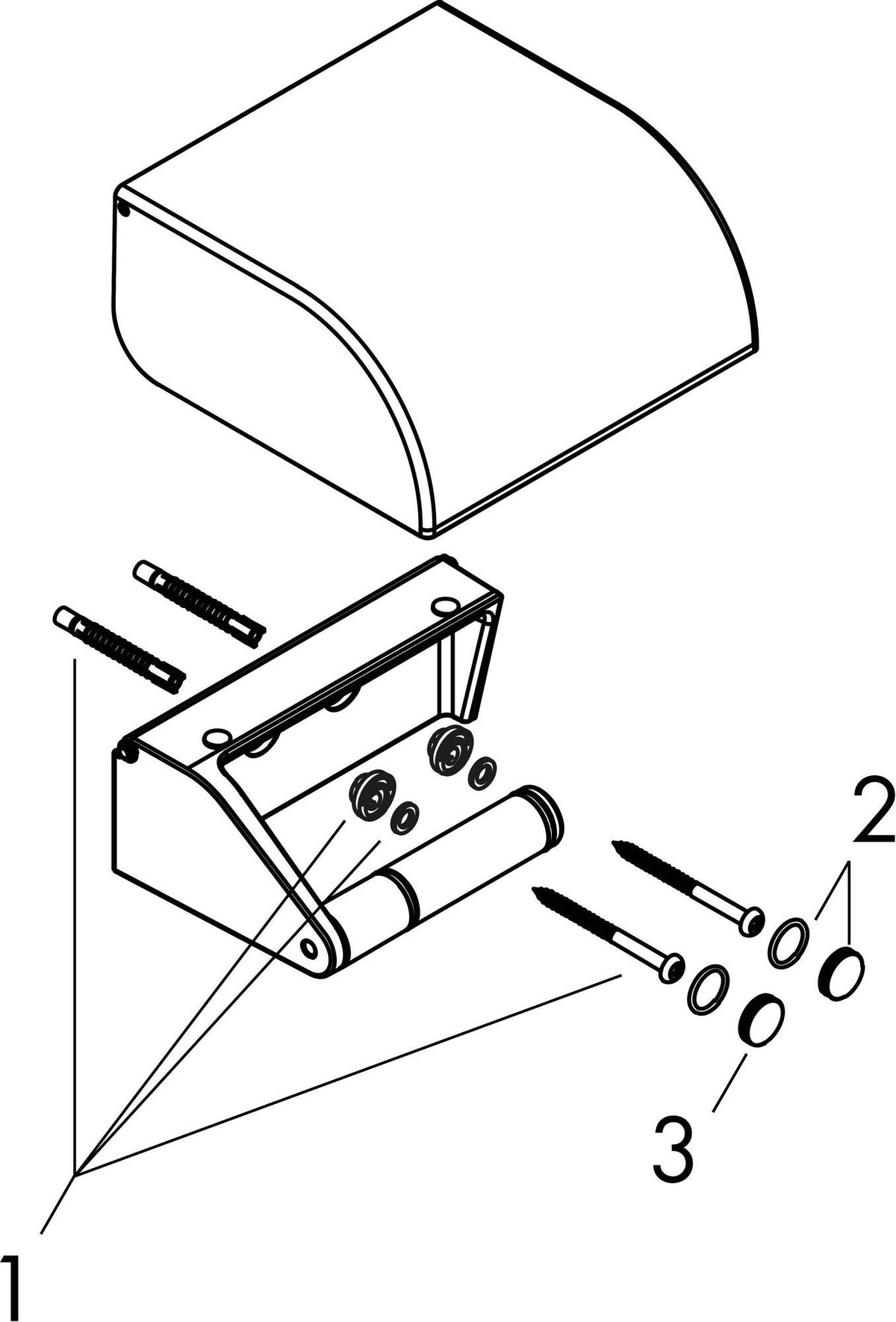 AXOR Universal Circular WC-Papierhalter mit Deckel, mattweiß, Wandmontage