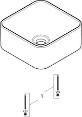 HANSGROHE Xuniva Q Aufsatzwaschtisch 300x300mm weiß ohne Hahnloch und Überlauf