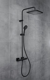 HANSGROHE Showerpipe Vernis Shape 240 mit Thermostat mattschwarz – Duschsystem