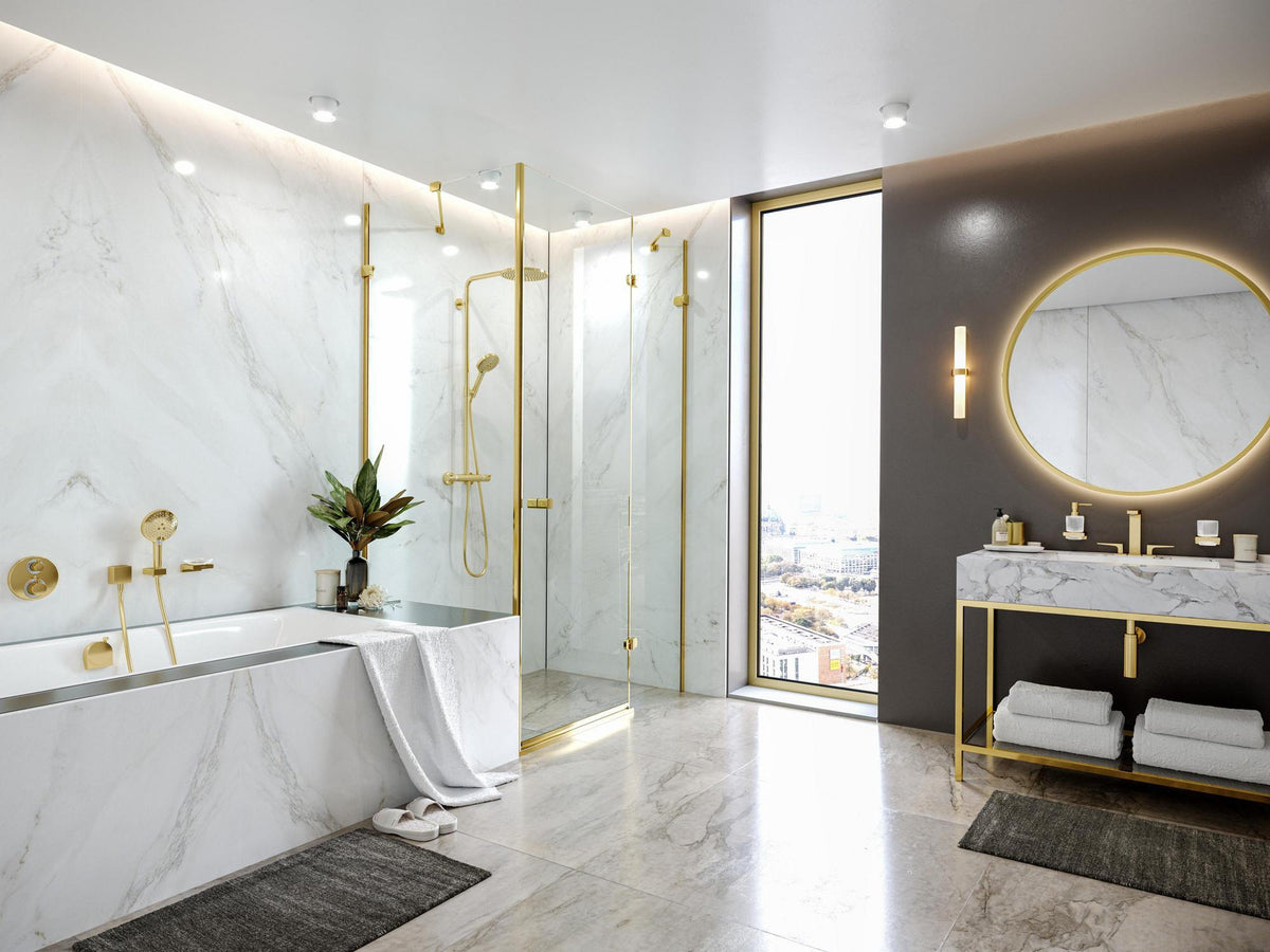 HANSGROHE AddStoris Glashalter Wandmontage Chrom – Mattglas Zahnputzbecher-Halter mit verdeckter Befestigung