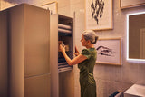 HANSGROHE Hochschrank Xevolos E 1160 mm mit PushOpen, Eiche dunkel/Weiß, grifflos