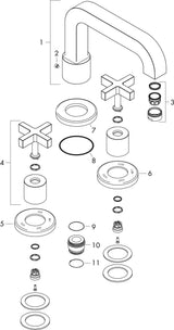 AXOR CITTERIO 3-Loch-Wannenrandarmatur DN 15 – thermostatisch, Kreuzgriffe, chrom