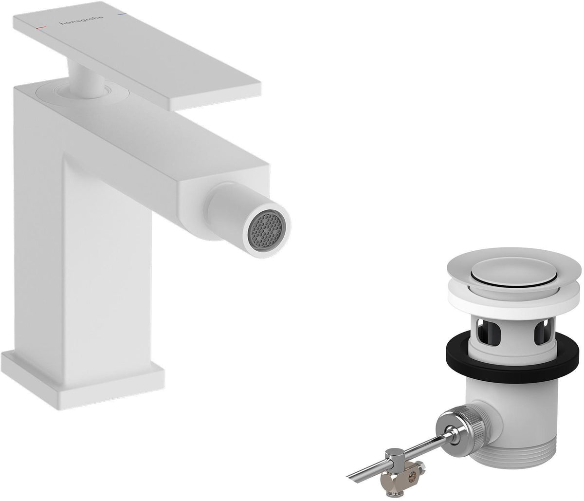 HANSGROHE Tecturis E Einhebel-Bidetmischer mit Zugstangen-Ablaufgarnitur in Chrom – 5 l/min, Laminarstrahl
