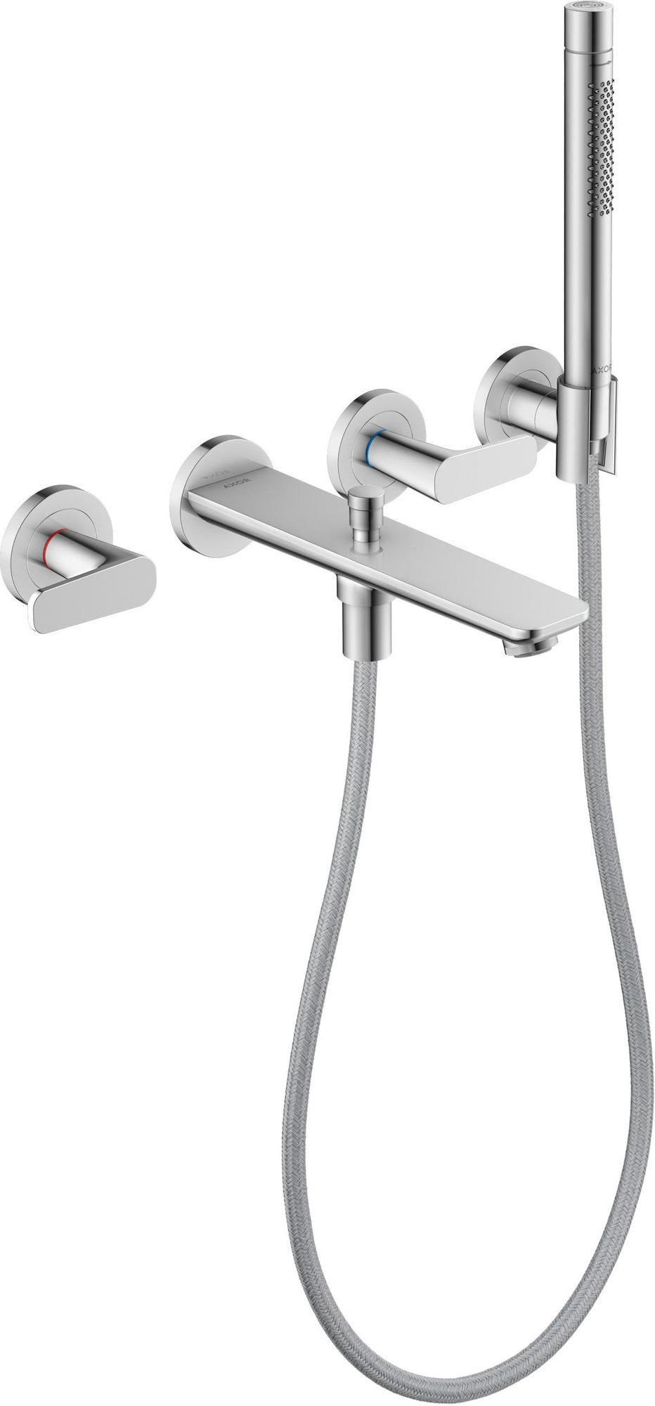 AXOR Citterio C 3-Loch-Wannenarmatur mit Handbrause, Ausladung 222 mm, Chrom