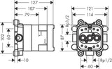 AXOR ShowerSolutions Grundset für Kopfbrause 2-jet mit Brausearm – thermostatisch, quadratisch, schallentkoppelt