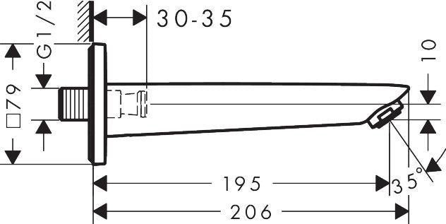 Hansgrohe Wanneneinlauf LOGIS DN 20 mit 195 mm Ausladung in Chrom