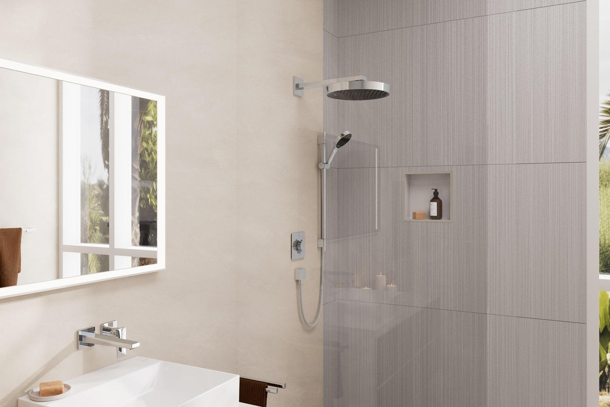 HANSGROHE Rainfinity 130 3jet Brauseset mit Unica S Puro 650mm Push Schieber, chrom