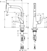 HANSGROHE HG Spültischmischer 220 Select 2jet Ausziehbrause M5110-H220 chrom