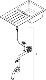 HANSGROHE Spüle S520-F480 graphitschwarz – Einbauspüle mit Abtropffläche, SilicaTec, reversibel