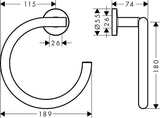 HANSGROHE Handtuchring Logis Universal chrom – Wandmontage, Messing, verdeckte Befestigung