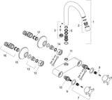 HANSGROHE Logis M32 Zweigriff-Küchenmischer Wandmontage Eco 1 Jet Chrom