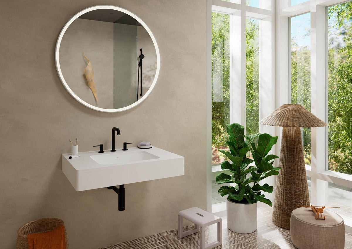 HANSGROHE Tecturis S 3-Loch-Waschtischmischer ComfortZone 150 mit Push-Open Ablaufgarnitur, Chrom