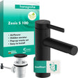 HANSGROHE Zesis S 100 Waschtisch-Einhebelmischer mit Zugstangen-Ablaufgarnitur mattschwarz – ComfortZone 100, CoolStart