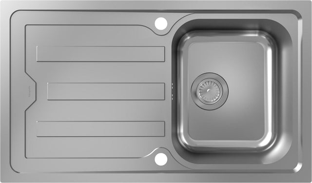 HANSGROHE Einbauspüle S440 Edelstahl mit Abtropffläche – 1 Becken, reversibel, Aufbau