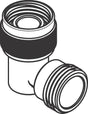 Hansgrohe HG Diverter Schlauchanschlusswinkel in Chrom – Ersatzteil für Duschsysteme