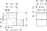 Hansgrohe Xelu Q Waschtischunterschrank 480 mm weiß hochglanz mit 2 Schubkästen und SoftClose