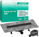 HANSGROHE RainDrain Go Duschrinne 500 mm Komplettset – rückseitig befliesbar, höhenverstellbar
