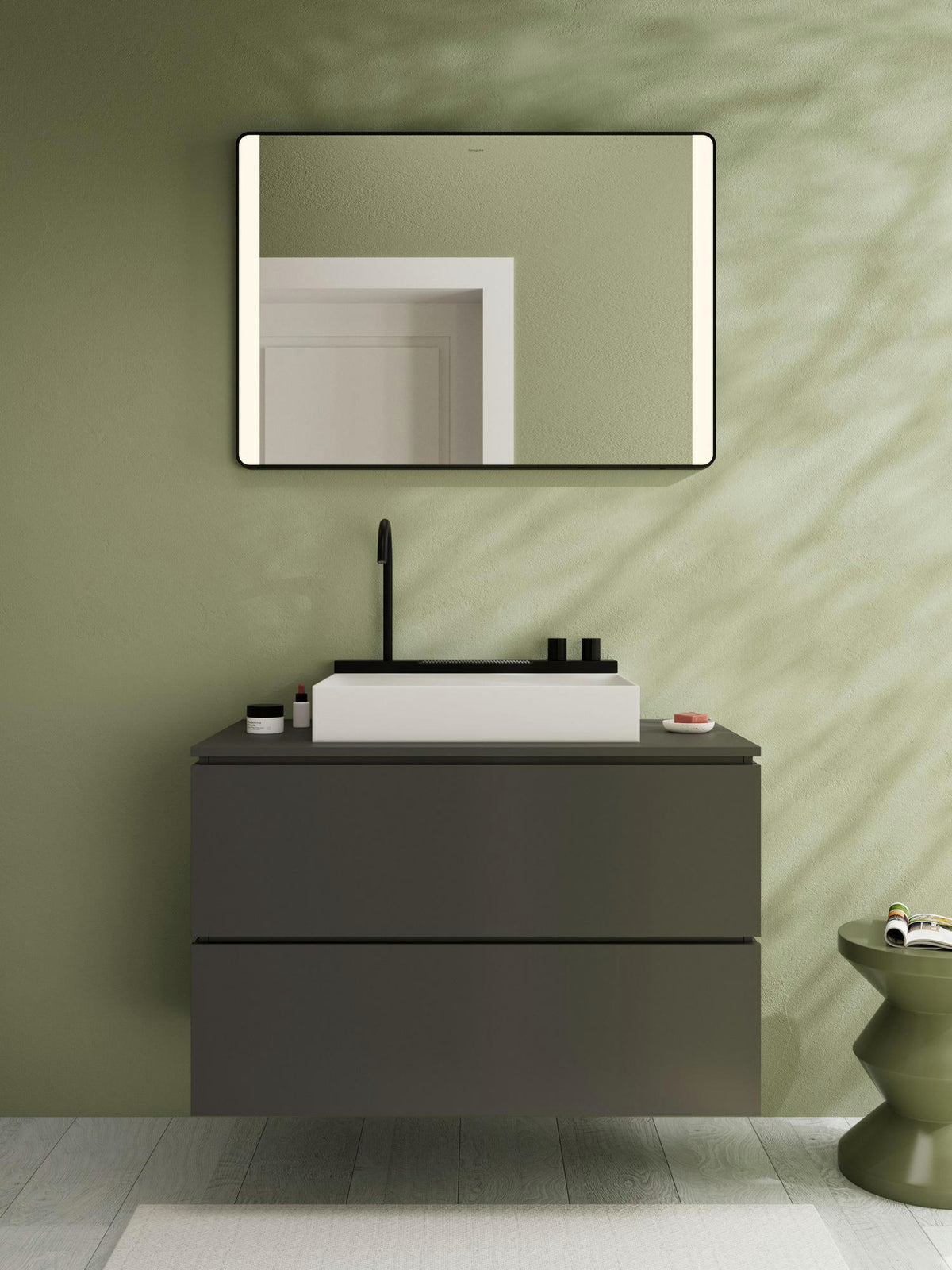 HANSGROHE Spiegel Xarita Lite Q 1000 mm mit seitlicher LED-Beleuchtung und Touchless-Sensor