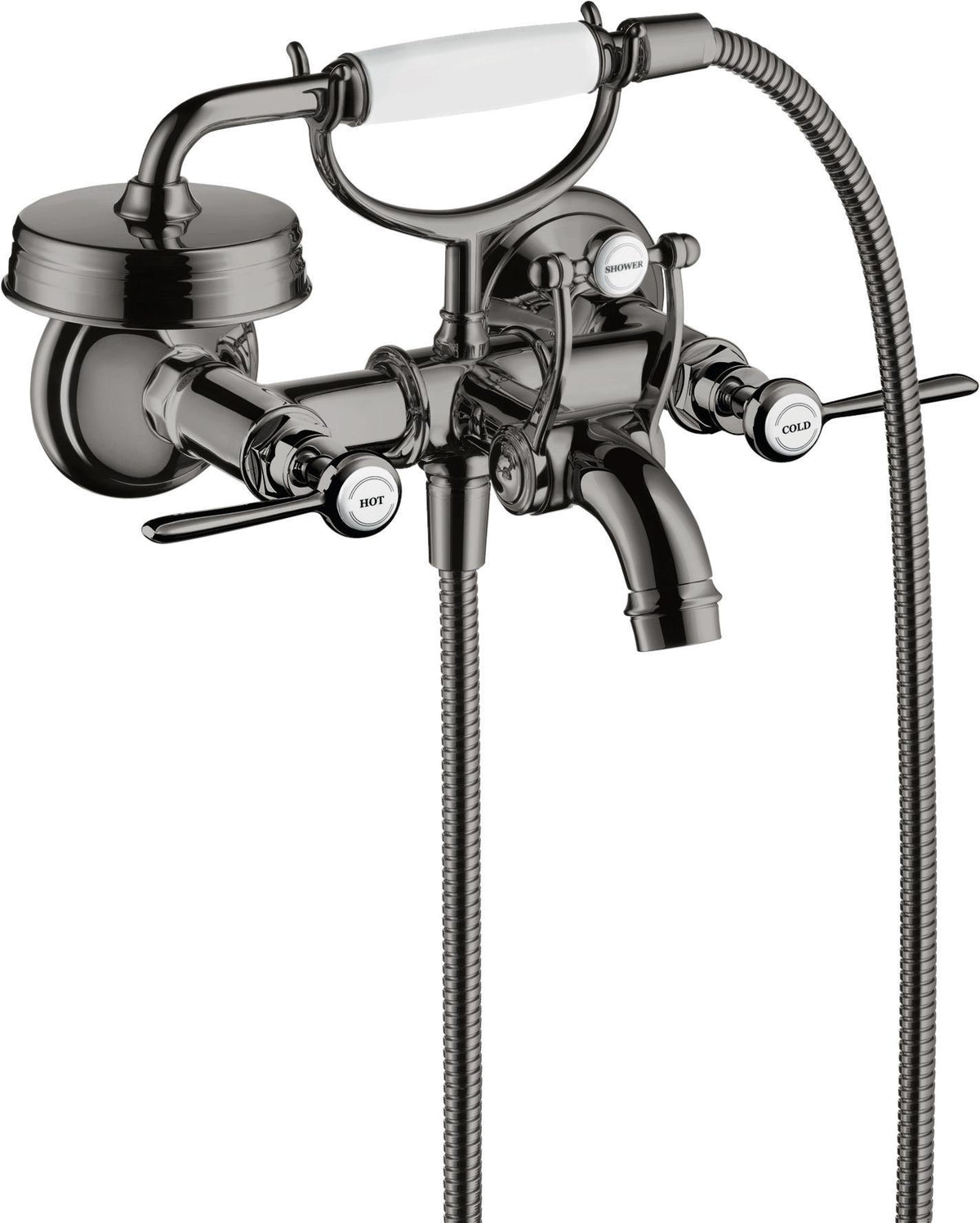 AXOR MONTREUX 2-Griff-Wannenarmatur DN 15, Aufputz, Hebelgriffe, Handbrause, Chrom
