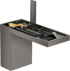 brushed black chrome / Platte/Armaturenloch / gebürstet