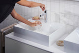 HANSGROHE Xevolos E Konsole 1570 mm mattweiß mit 2 Ausschnitten